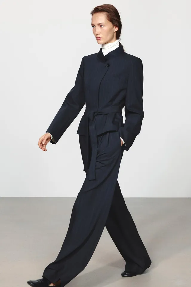 ZW COLLECTION MIXED COLLAR BLAZER WITH BELT – image 4