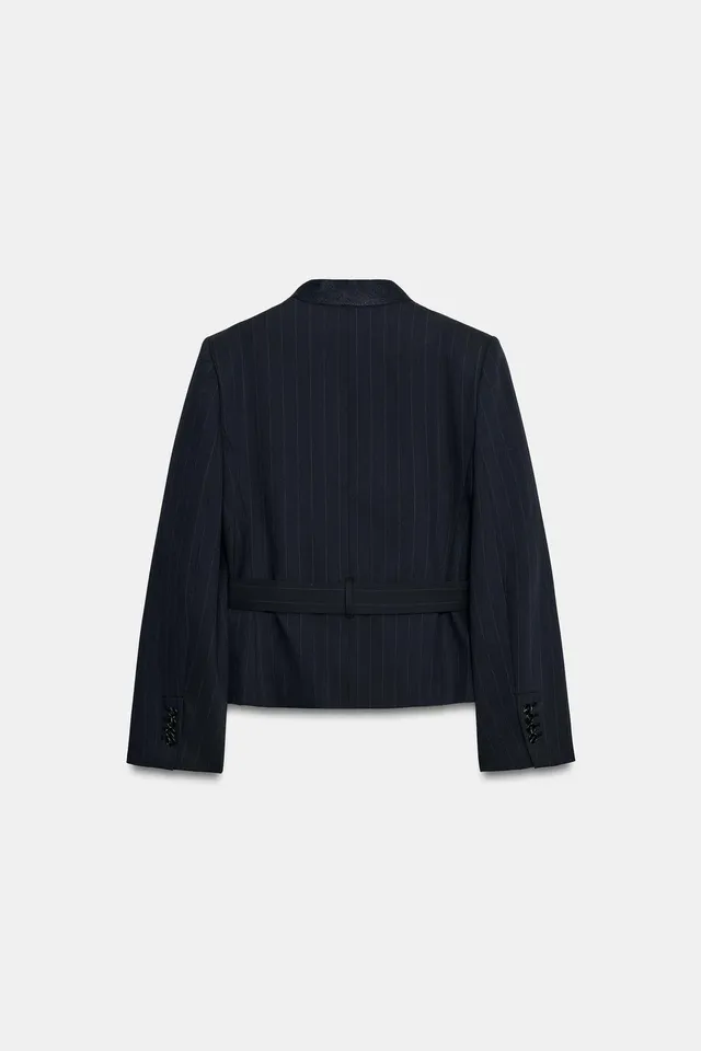 ZW COLLECTION MIXED COLLAR BLAZER WITH BELT – image 7
