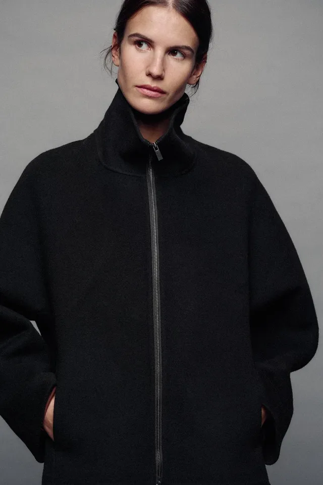 SHORT WOOL BLEND COAT ZW COLLECTION – image 3