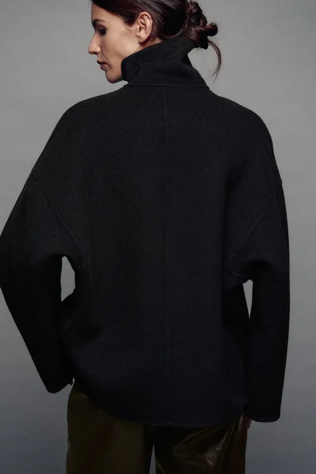 SHORT WOOL BLEND COAT ZW COLLECTION – image 5
