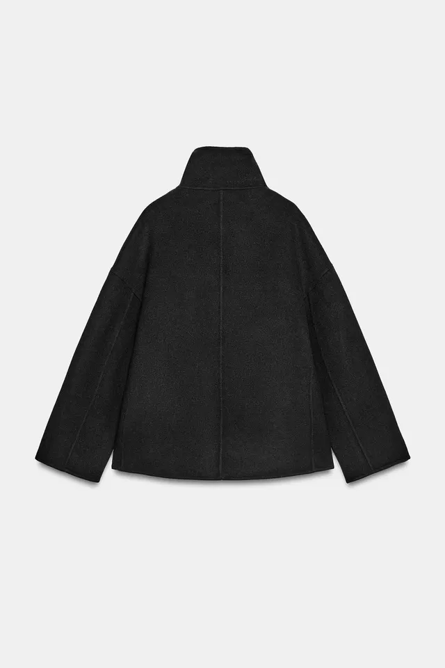 SHORT WOOL BLEND COAT ZW COLLECTION – image 7