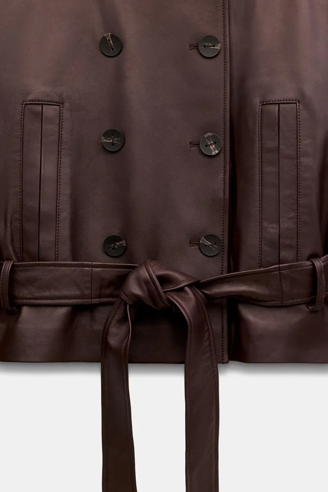 100% LEATHER BELTED JACKET – image 10