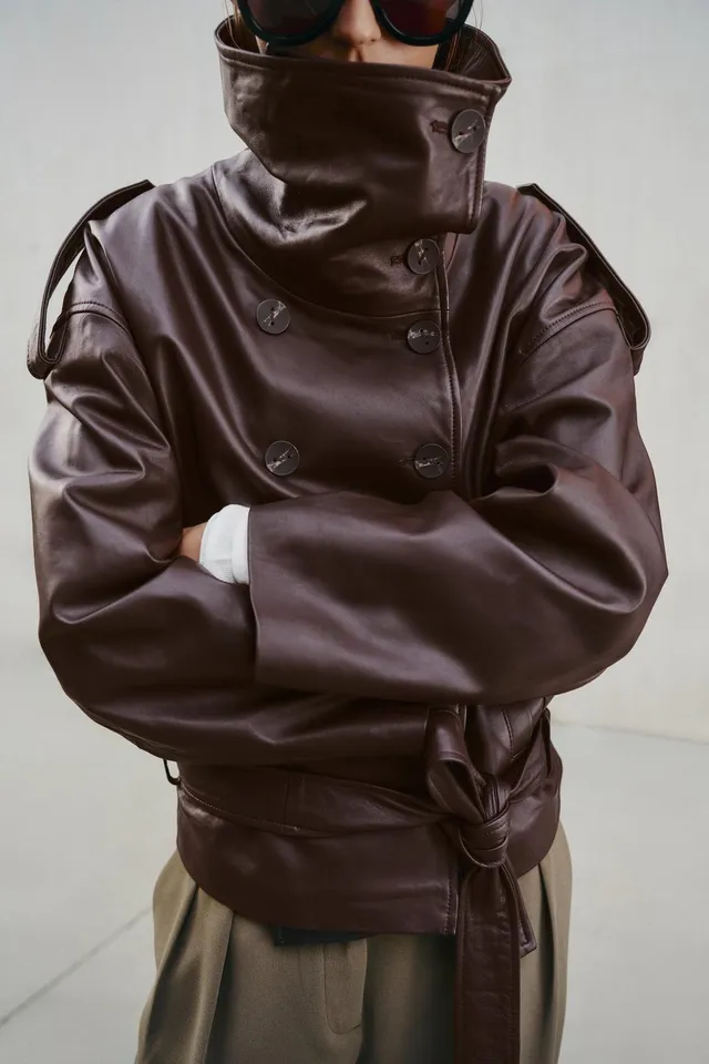 100% LEATHER BELTED JACKET – image 2