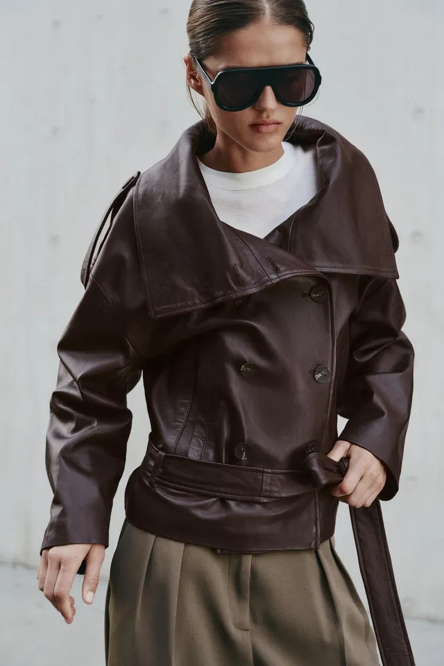 100% LEATHER BELTED JACKET – image 6
