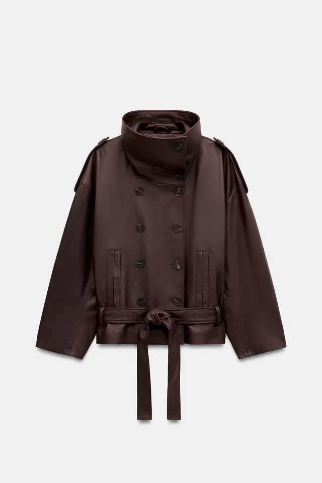 100% LEATHER BELTED JACKET – image 8