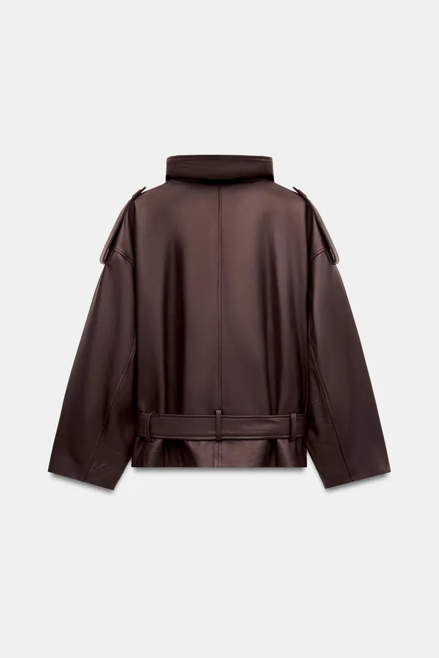 100% LEATHER BELTED JACKET – image 9