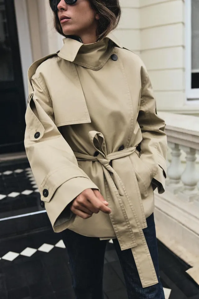 ترنش قصير بحزام من مجموعة ZW من Zara – صورة 2