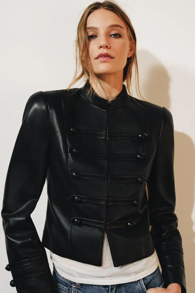 ZW COLLECTION 100% LEATHER FROG FASTENING JACKET – image 2