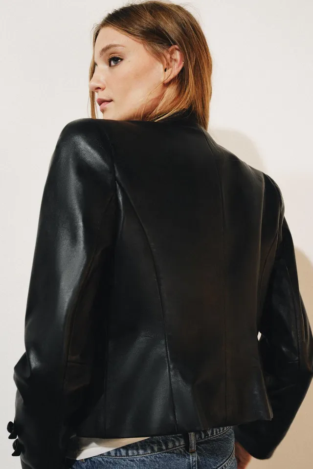 ZW COLLECTION 100% LEATHER FROG FASTENING JACKET – image 3