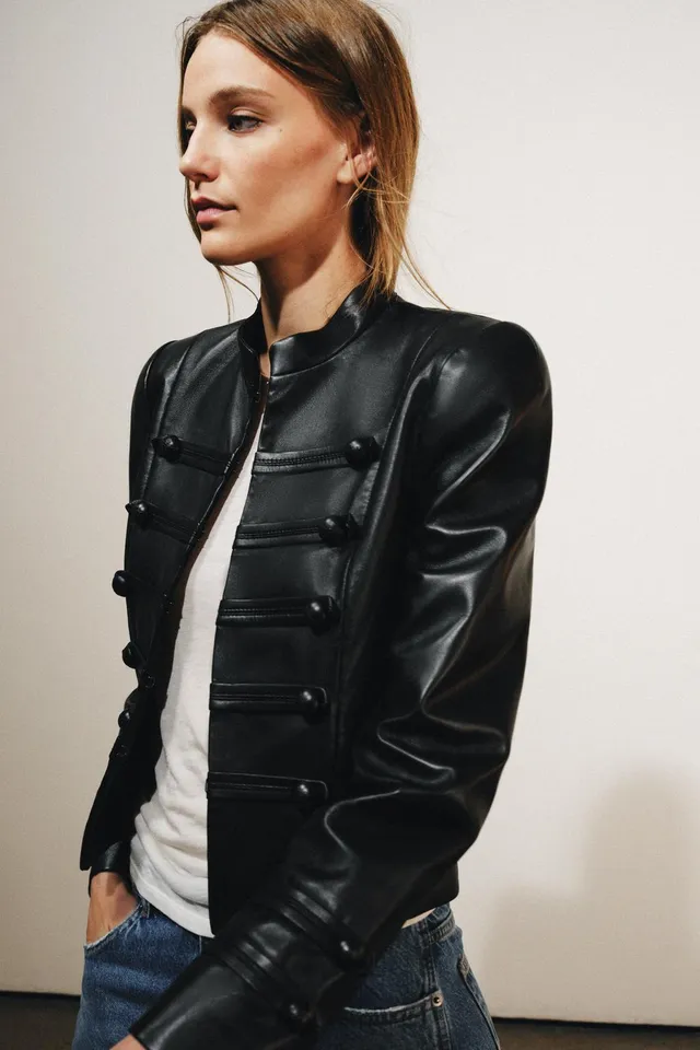 ZW COLLECTION 100% LEATHER FROG FASTENING JACKET – image 4