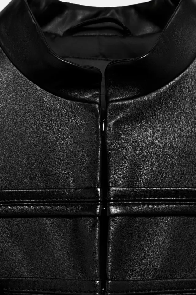 ZW COLLECTION 100% LEATHER FROG FASTENING JACKET – image 7