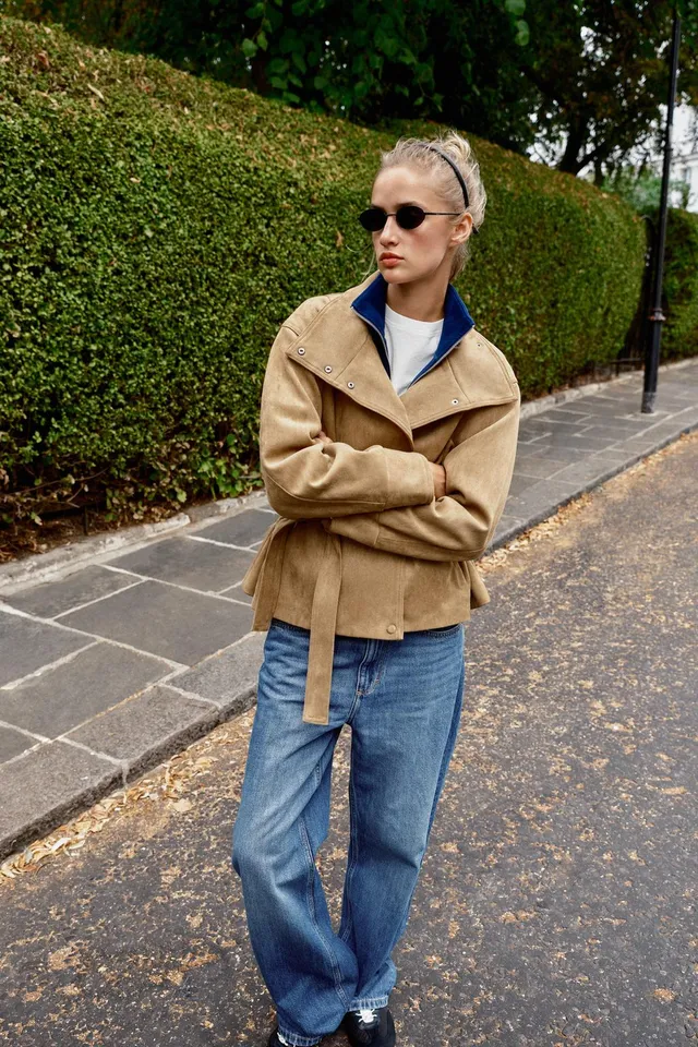 FAUX SUEDE BELTED JACKET – image 2