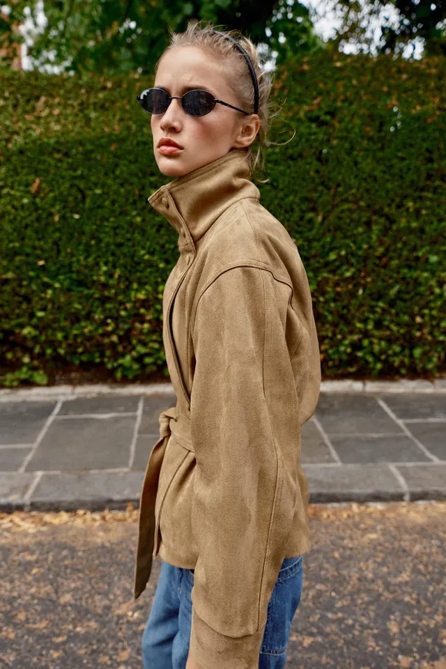 FAUX SUEDE BELTED JACKET – image 4