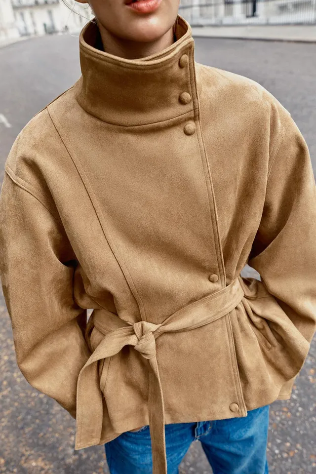 FAUX SUEDE BELTED JACKET – image 6