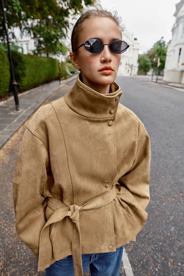 FAUX SUEDE BELTED JACKET – image 7