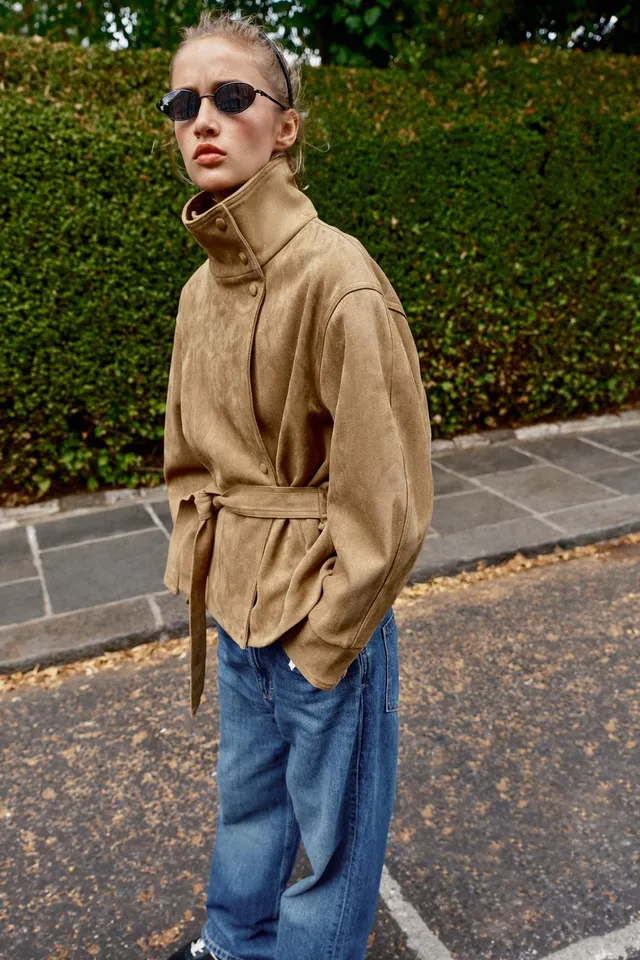 FAUX SUEDE BELTED JACKET – image 8