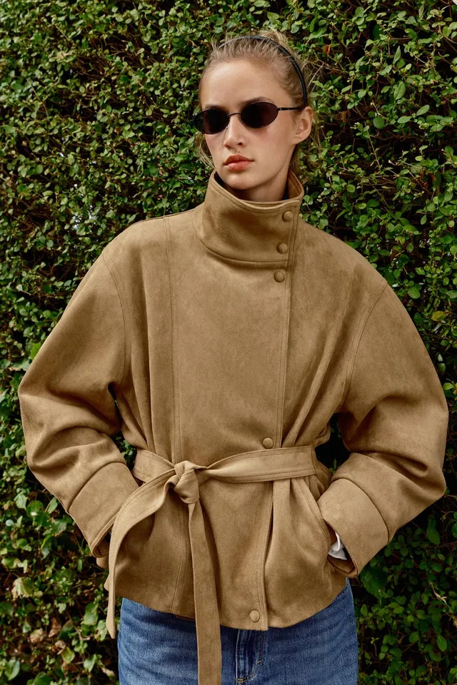 FAUX SUEDE BELTED JACKET – image 9
