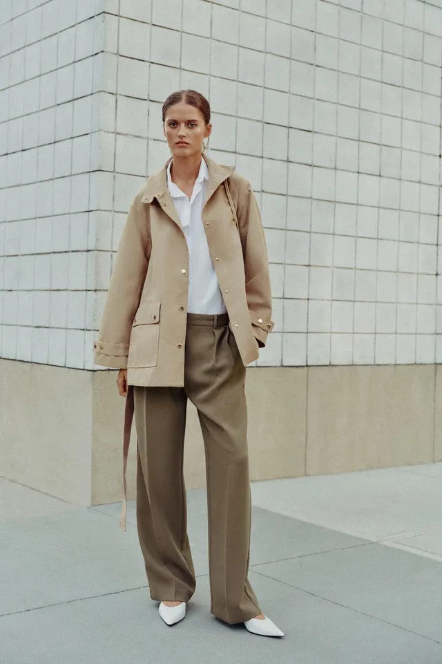 HIGH NECK BELTED TRENCH COAT