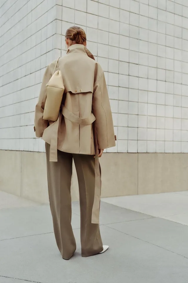 HIGH NECK BELTED TRENCH COAT – image 6
