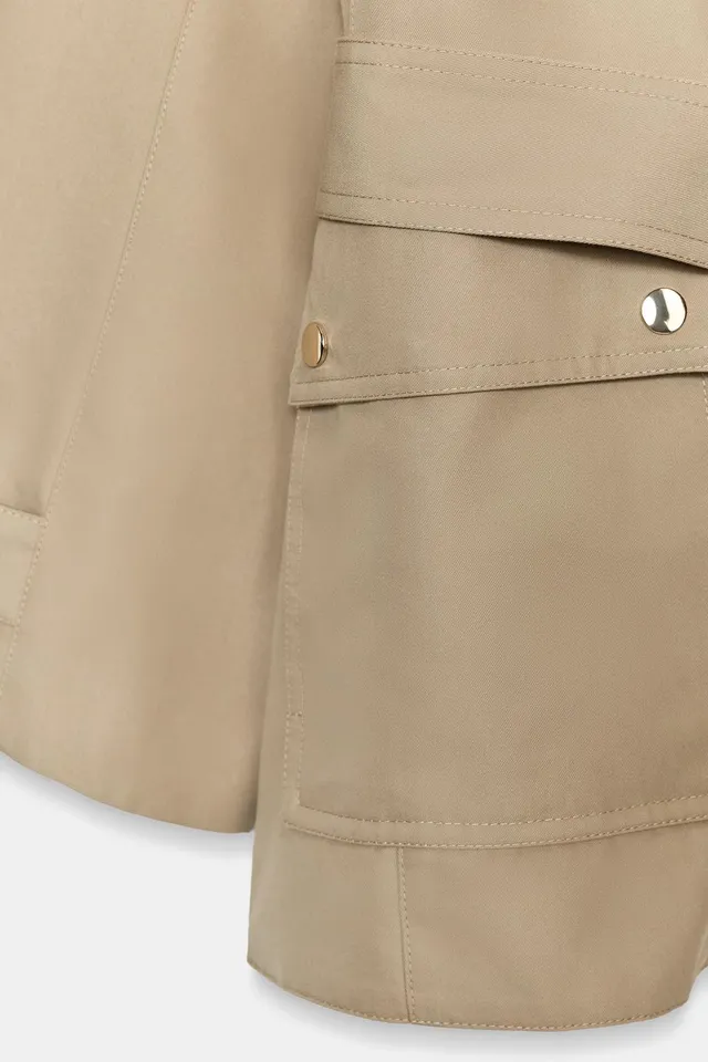 HIGH NECK BELTED TRENCH COAT – image 9
