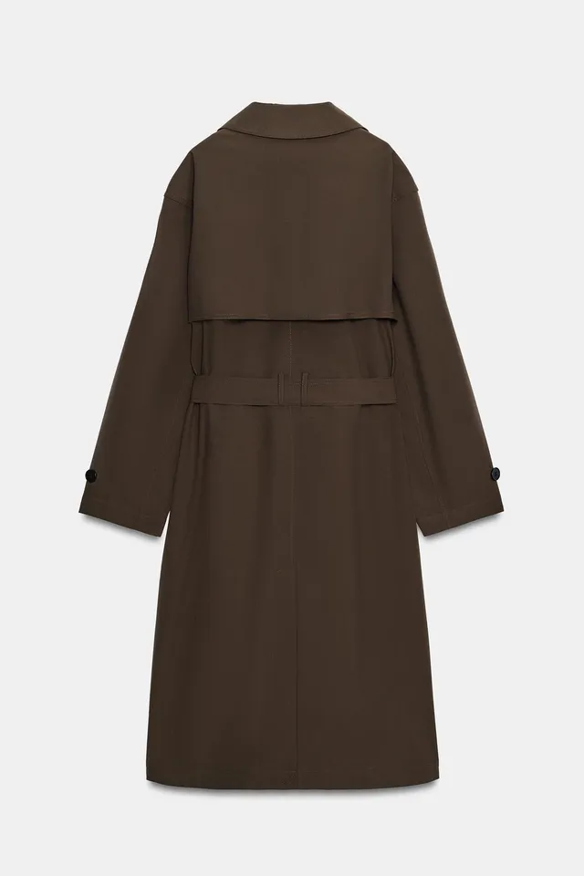 WATER-REPELLENT WINDBREAKER TRENCH COAT WITH BELT – image 10