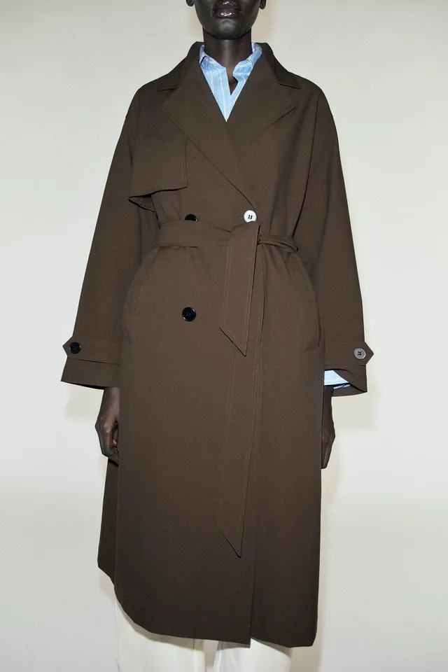 WATER-REPELLENT WINDBREAKER TRENCH COAT WITH BELT – image 2