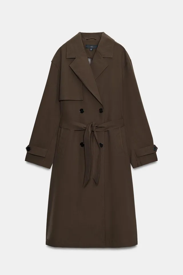 WATER-REPELLENT WINDBREAKER TRENCH COAT WITH BELT – image 9