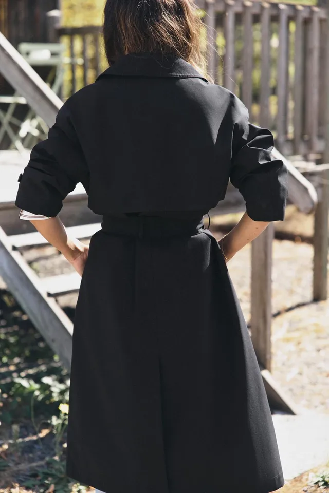 WATER-REPELLENT WINDBREAKER TRENCH COAT WITH BELT – image 6
