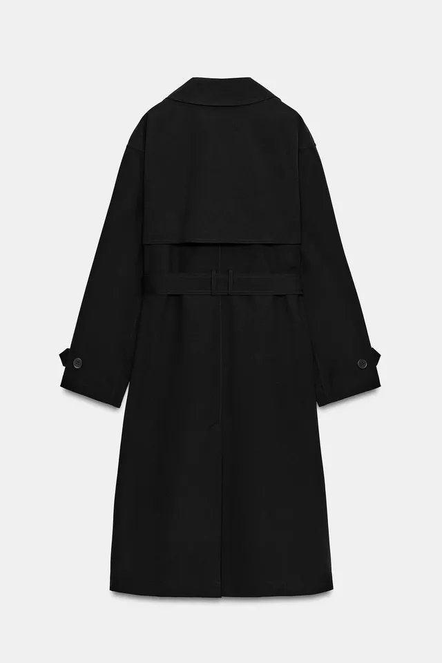 WATER-REPELLENT WINDBREAKER TRENCH COAT WITH BELT – image 8