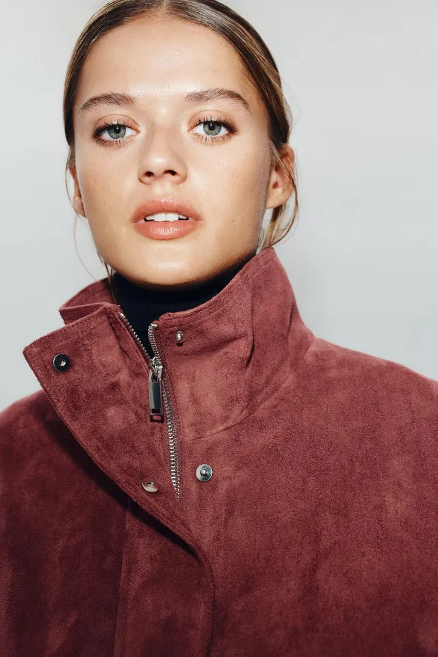 FAUX SUEDE JACKET WITH BELT – image 4