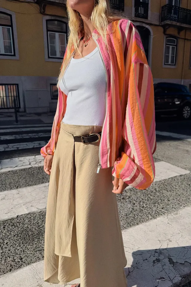 STRIPED BOMBER JACKET – image 2