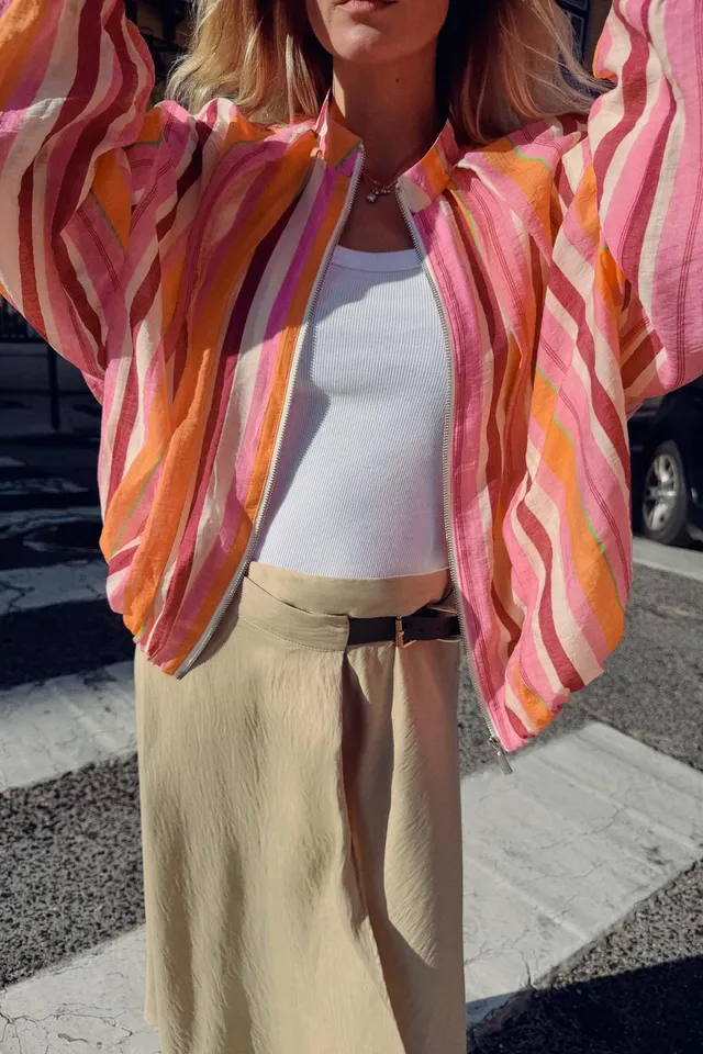 STRIPED BOMBER JACKET – image 4