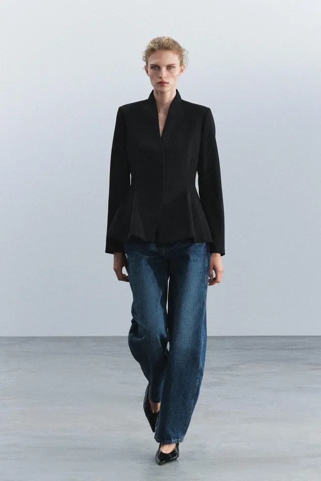 ZW COLLECTION WOOL BLEND PEPLUM BLAZER