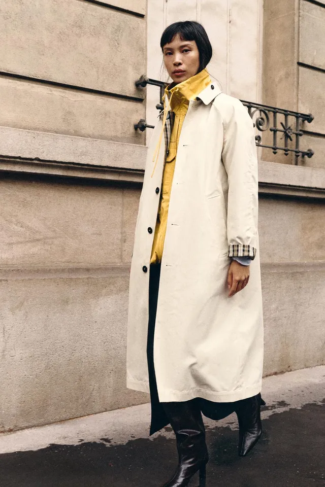 ZW COLLECTION REVERSIBLE CHECK TRENCH COAT