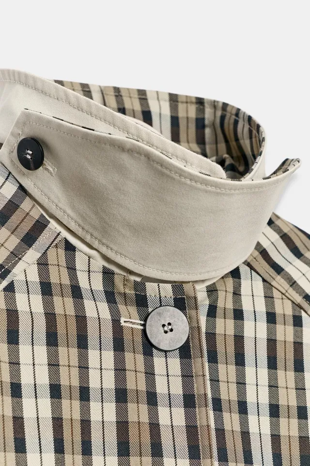 ZW COLLECTION REVERSIBLE CHECK TRENCH COAT – image 10