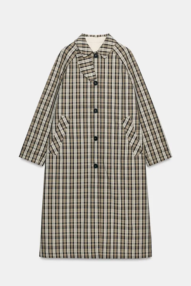 ZW COLLECTION REVERSIBLE CHECK TRENCH COAT – image 7