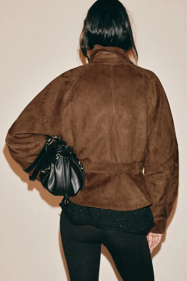 FAUX SUEDE BELTED JACKET – image 5
