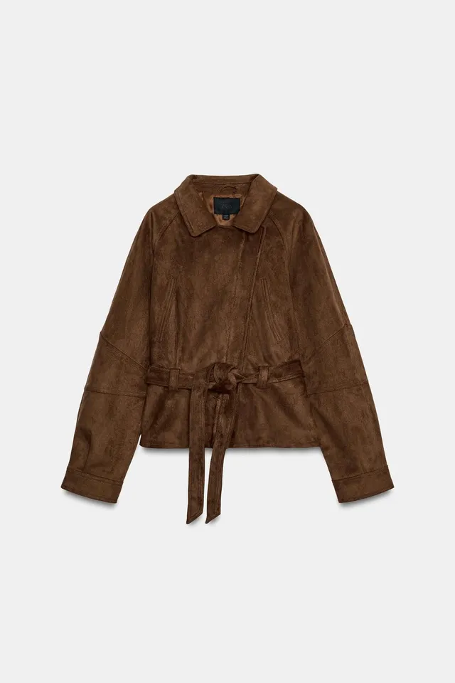 FAUX SUEDE BELTED JACKET – image 6