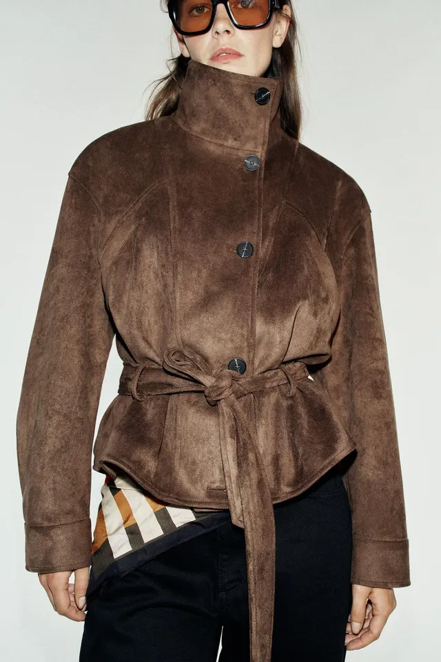 FAUX SUEDE BELTED JACKET – image 2