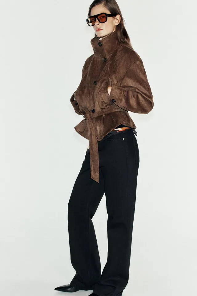 FAUX SUEDE BELTED JACKET – image 3
