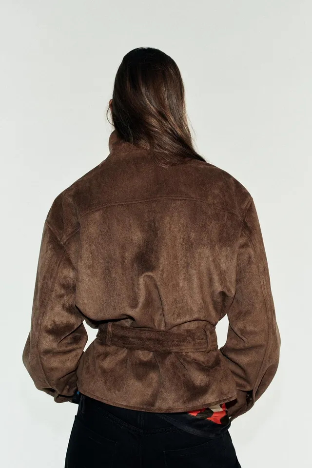 FAUX SUEDE BELTED JACKET – image 4