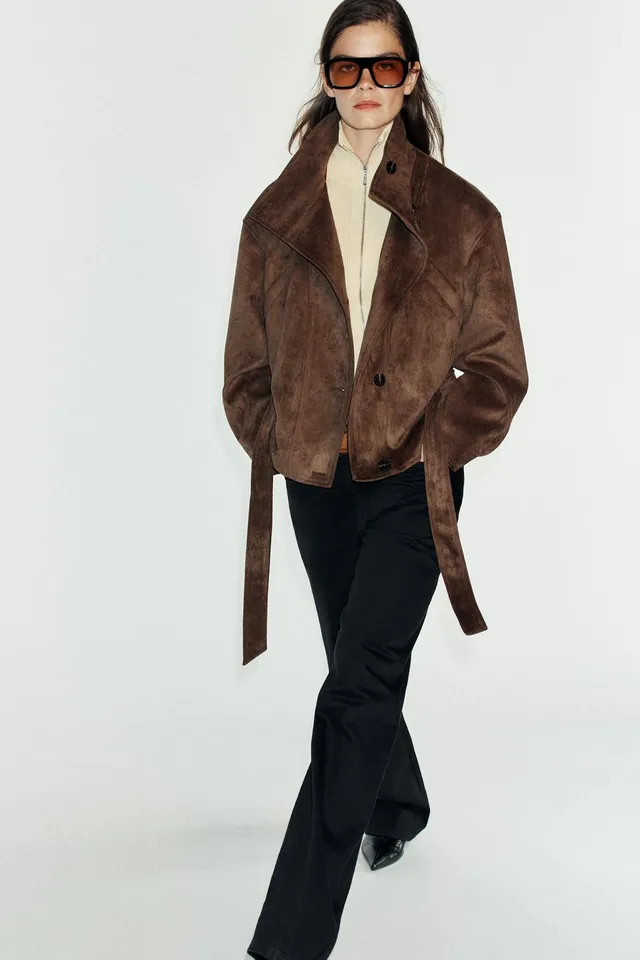 FAUX SUEDE BELTED JACKET – image 6