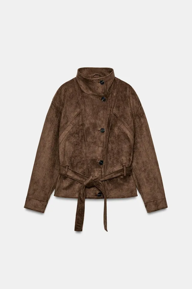 FAUX SUEDE BELTED JACKET – image 7