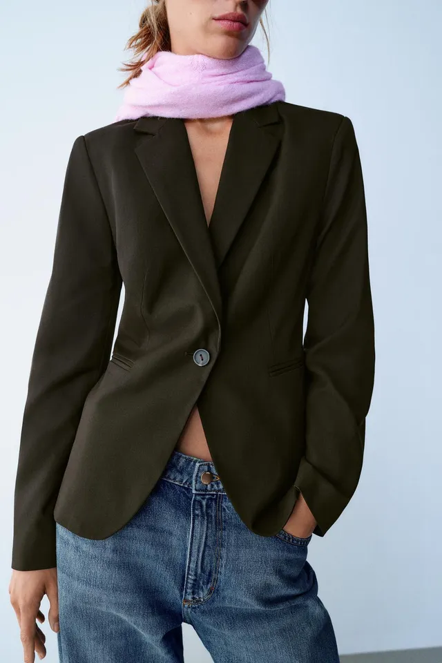 TAILORED BLAZER WITH SHOULDER PADS – image 3