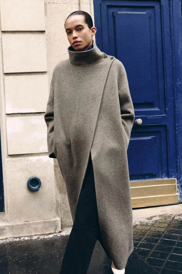 ZW COLLECTION LONG WOOL BLEND COAT – image 4