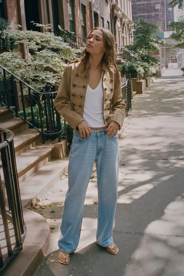 FAUX SUEDE JACKET WITH FROG FASTENING