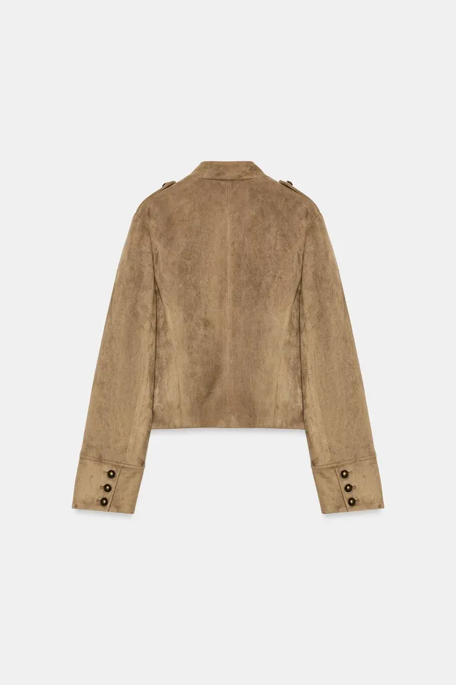 FAUX SUEDE JACKET WITH FROG FASTENING – image 10