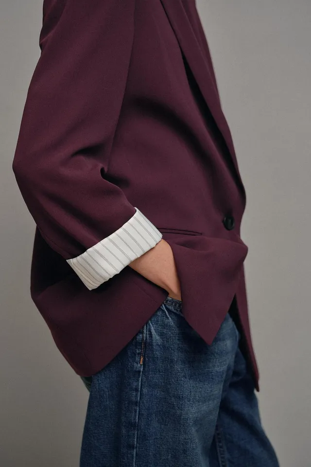 BLAZER WITH SHOULDER PADS AND PRINTED CUFFS – image 4