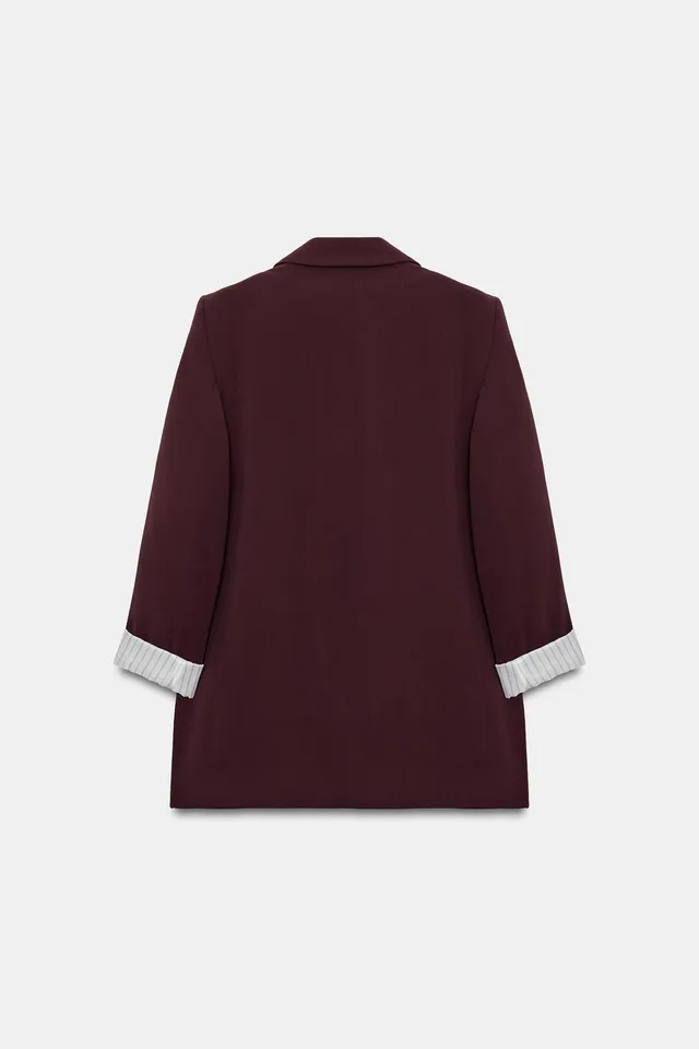 BLAZER WITH SHOULDER PADS AND PRINTED CUFFS – image 8