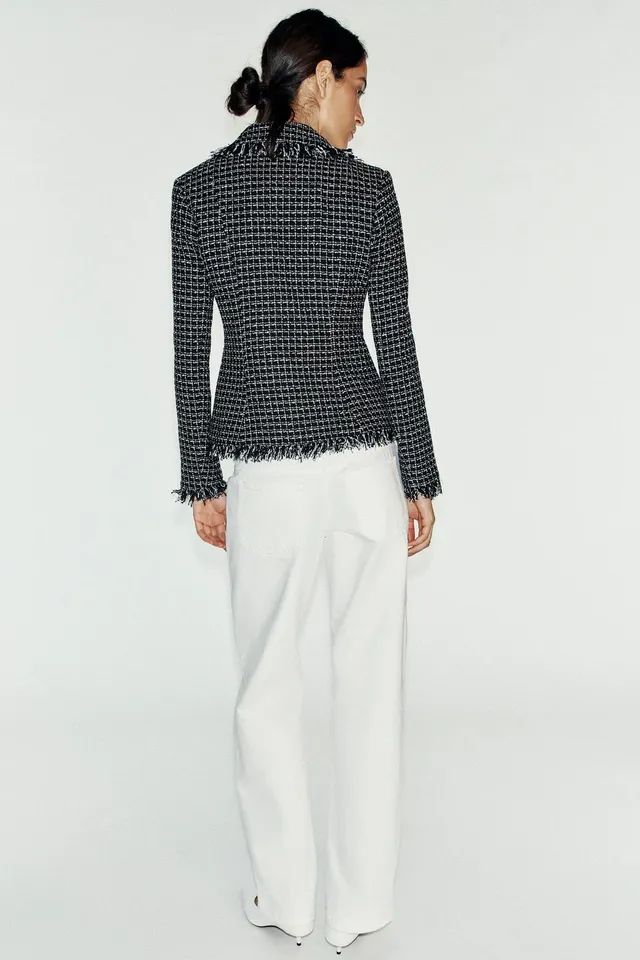 FRAYED TEXTURED BLAZER – image 3